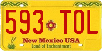 NM license plate 593TOL