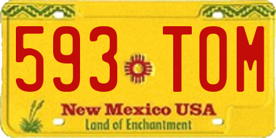 NM license plate 593TOM