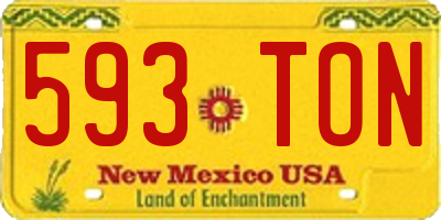 NM license plate 593TON