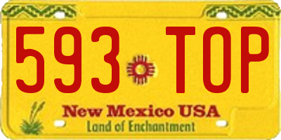 NM license plate 593TOP