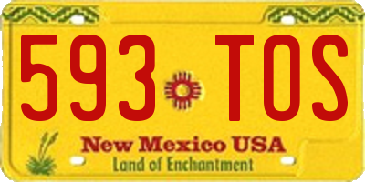 NM license plate 593TOS