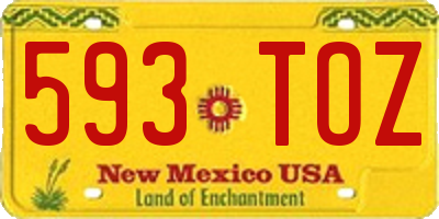 NM license plate 593TOZ