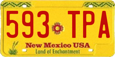 NM license plate 593TPA