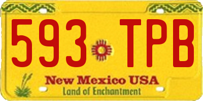 NM license plate 593TPB