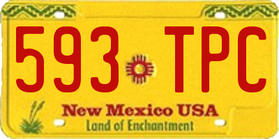 NM license plate 593TPC
