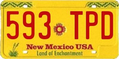 NM license plate 593TPD