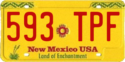 NM license plate 593TPF