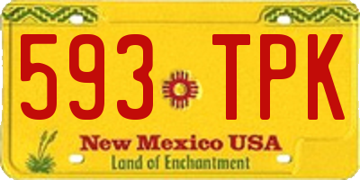 NM license plate 593TPK