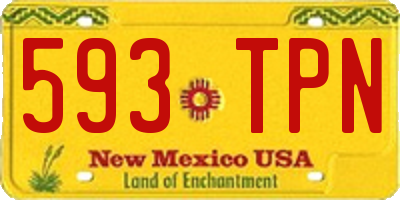 NM license plate 593TPN