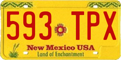 NM license plate 593TPX