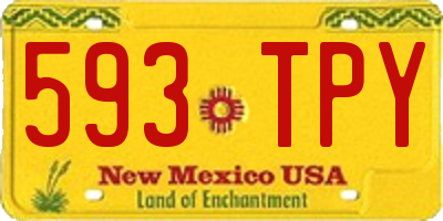 NM license plate 593TPY