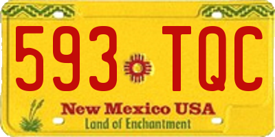 NM license plate 593TQC