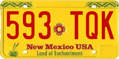 NM license plate 593TQK