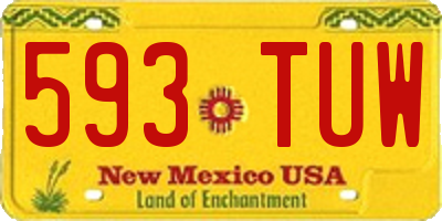 NM license plate 593TUW