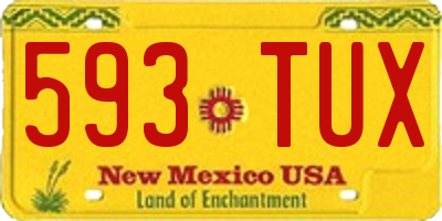 NM license plate 593TUX