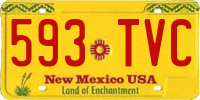 NM license plate 593TVC