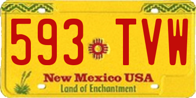 NM license plate 593TVW