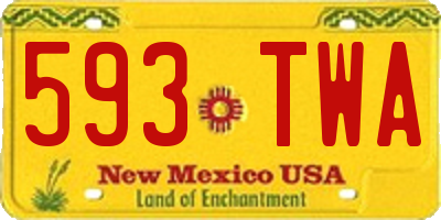 NM license plate 593TWA