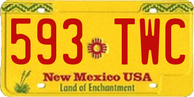NM license plate 593TWC