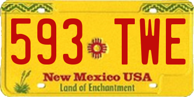 NM license plate 593TWE