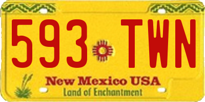 NM license plate 593TWN