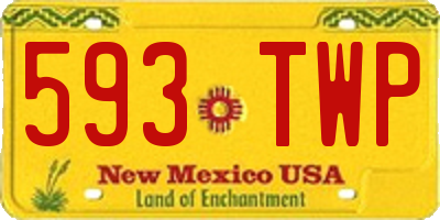 NM license plate 593TWP