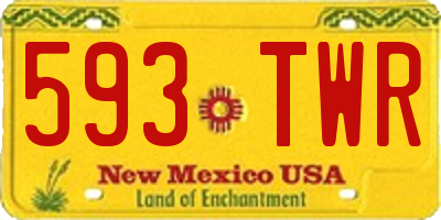 NM license plate 593TWR