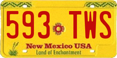 NM license plate 593TWS