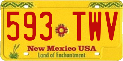 NM license plate 593TWV