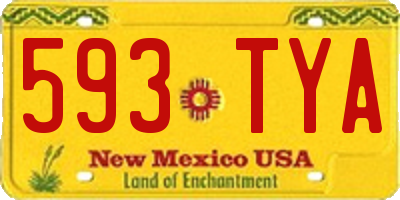 NM license plate 593TYA