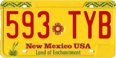 NM license plate 593TYB