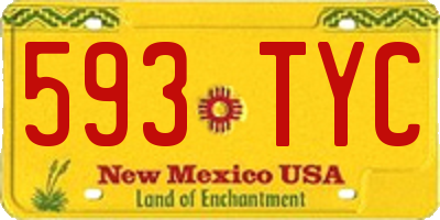 NM license plate 593TYC