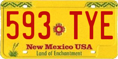 NM license plate 593TYE
