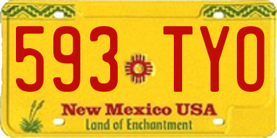 NM license plate 593TYO
