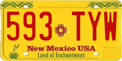 NM license plate 593TYW