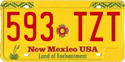 NM license plate 593TZT