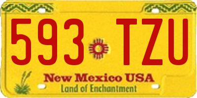 NM license plate 593TZU