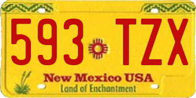 NM license plate 593TZX