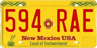 NM license plate 594RAE