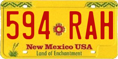 NM license plate 594RAH