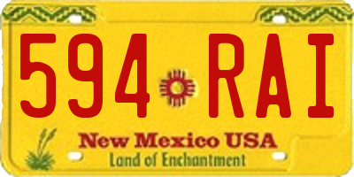 NM license plate 594RAI