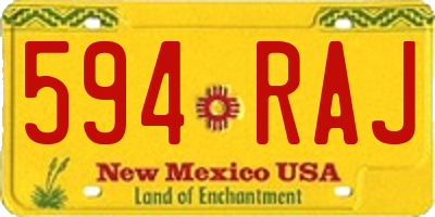 NM license plate 594RAJ