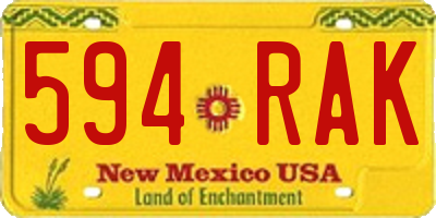 NM license plate 594RAK