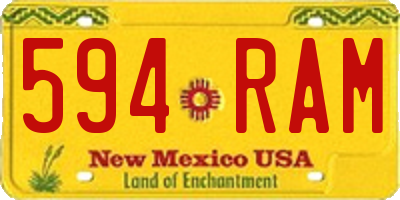NM license plate 594RAM