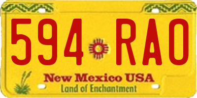 NM license plate 594RAO