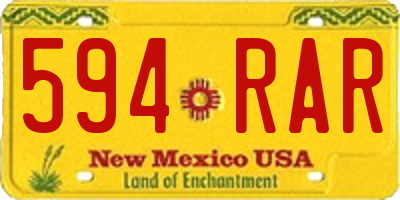 NM license plate 594RAR