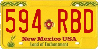 NM license plate 594RBD