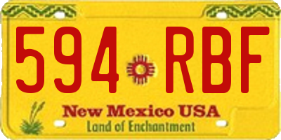 NM license plate 594RBF