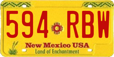 NM license plate 594RBW