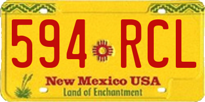 NM license plate 594RCL